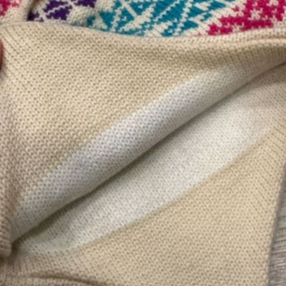 Vintage 70s  Meister Nordic Alpine‎ 100% Wool Colorful Winter Pom Pom Hat Toque - Picture 3 of 11